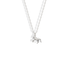 White gold horse pendant with a cool polish that clarifies the lifted legs