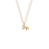 Forelegs lifted and tail swept back on the yellow gold Rearing Horse Pendant Necklace 14K Gold