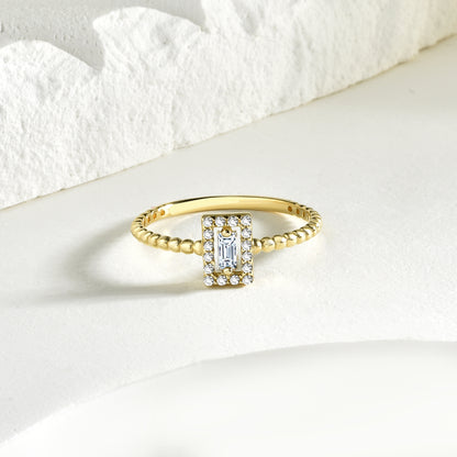 Rectangle Diamond Ring 14K Gold