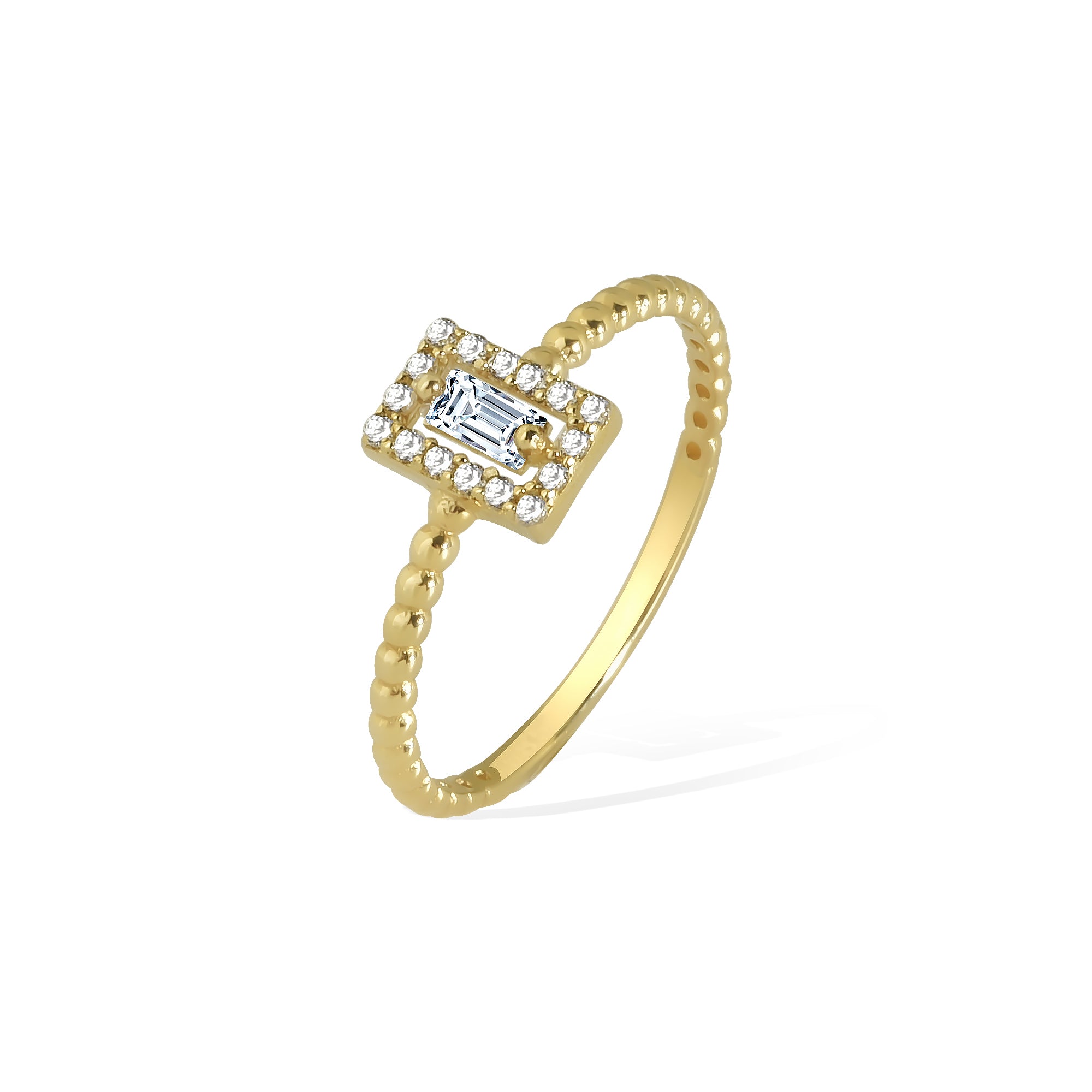 Rectangle Diamond Ring 14K Gold