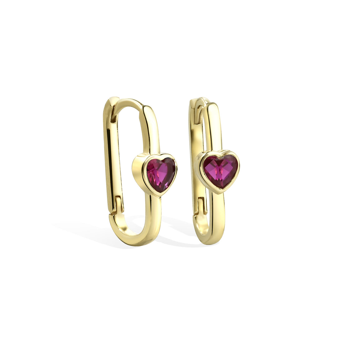 Pink Heart Rectangle Earrings