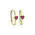 Pink Heart Rectangle Earrings