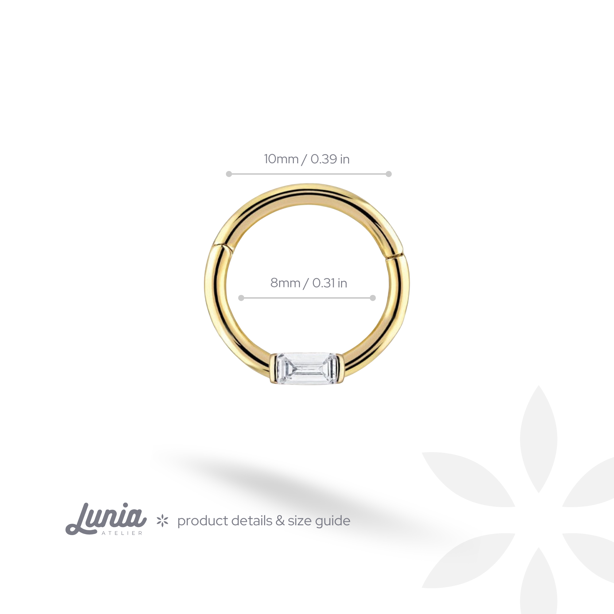 Rectangles Hoop Ear Piercing 14K Gold / Silver