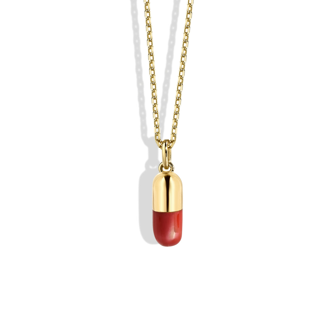 Scarlet Charm Capsule Necklace 14K Gold