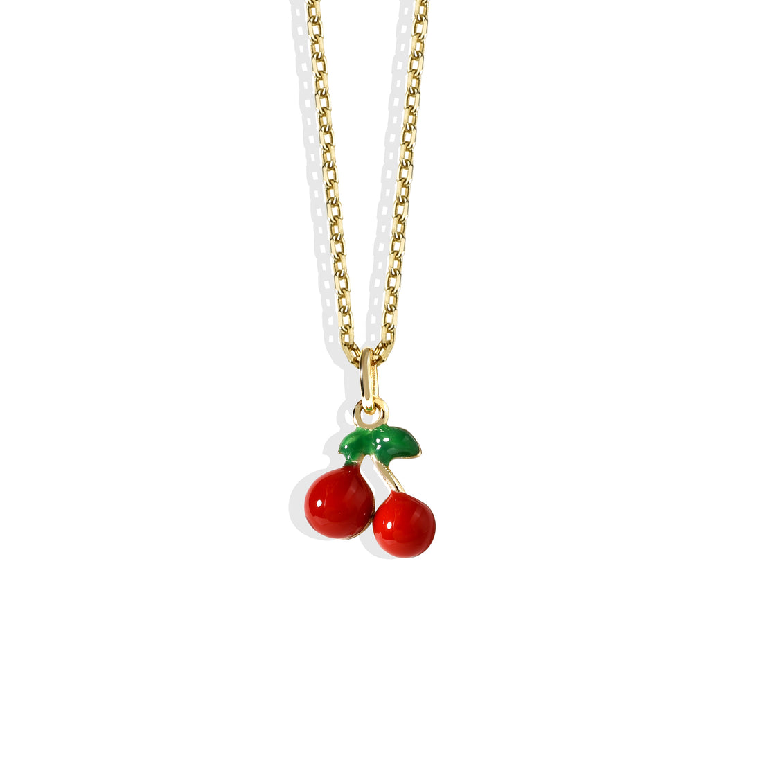 Red Cherry Necklace 14K Gold