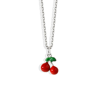 Red Cherry Necklace 14K Gold