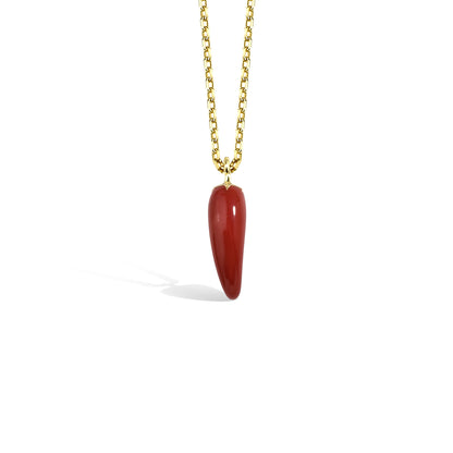 Red Pepper Design Necklace 14k Gold