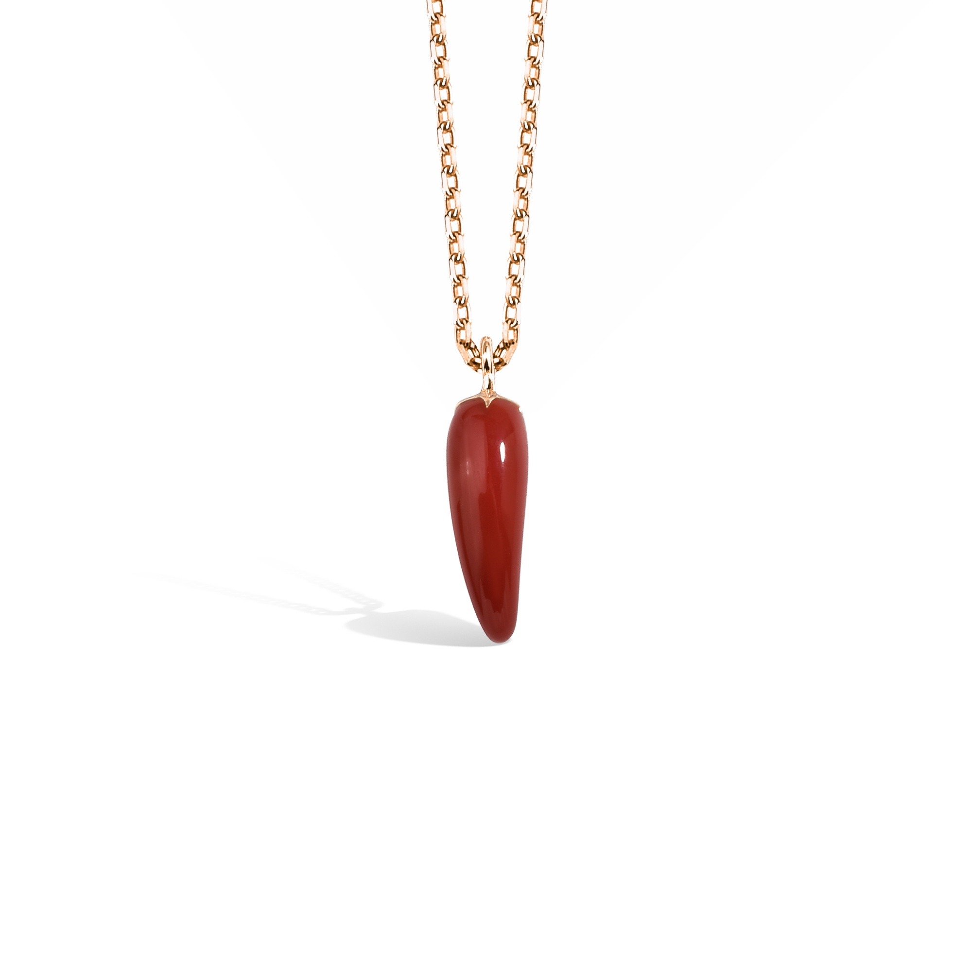 Red Pepper Design Necklace 14k Gold