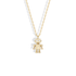 Robot Stone Diamond Pendant Necklace 14K Gold / Silver: a yellow gold robot with jointed arms and legs and a stone in its chest