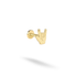 Rock On Hand Flatback Ear Piercing 14K Gold / Silver. Hand Made Rock Hand Earring with a bold rock gesture design for everyday stylish wear.