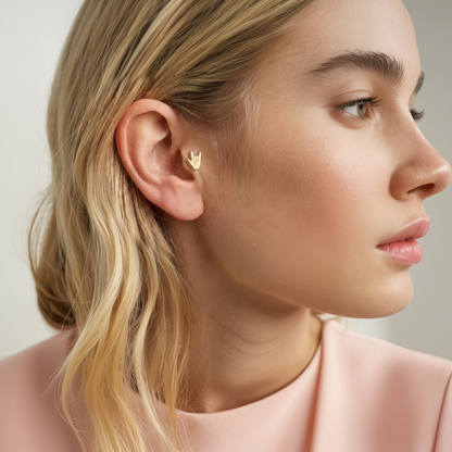 Rock On Hand Flatback Ear Piercing 14K Gold / Silver