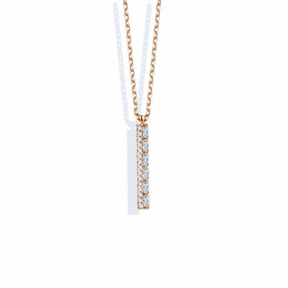 Rod Waterway Diamond Necklace 14K Gold