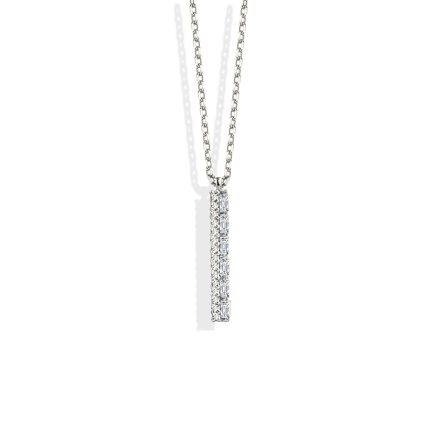 Rod Waterway Diamond Necklace 14K Gold