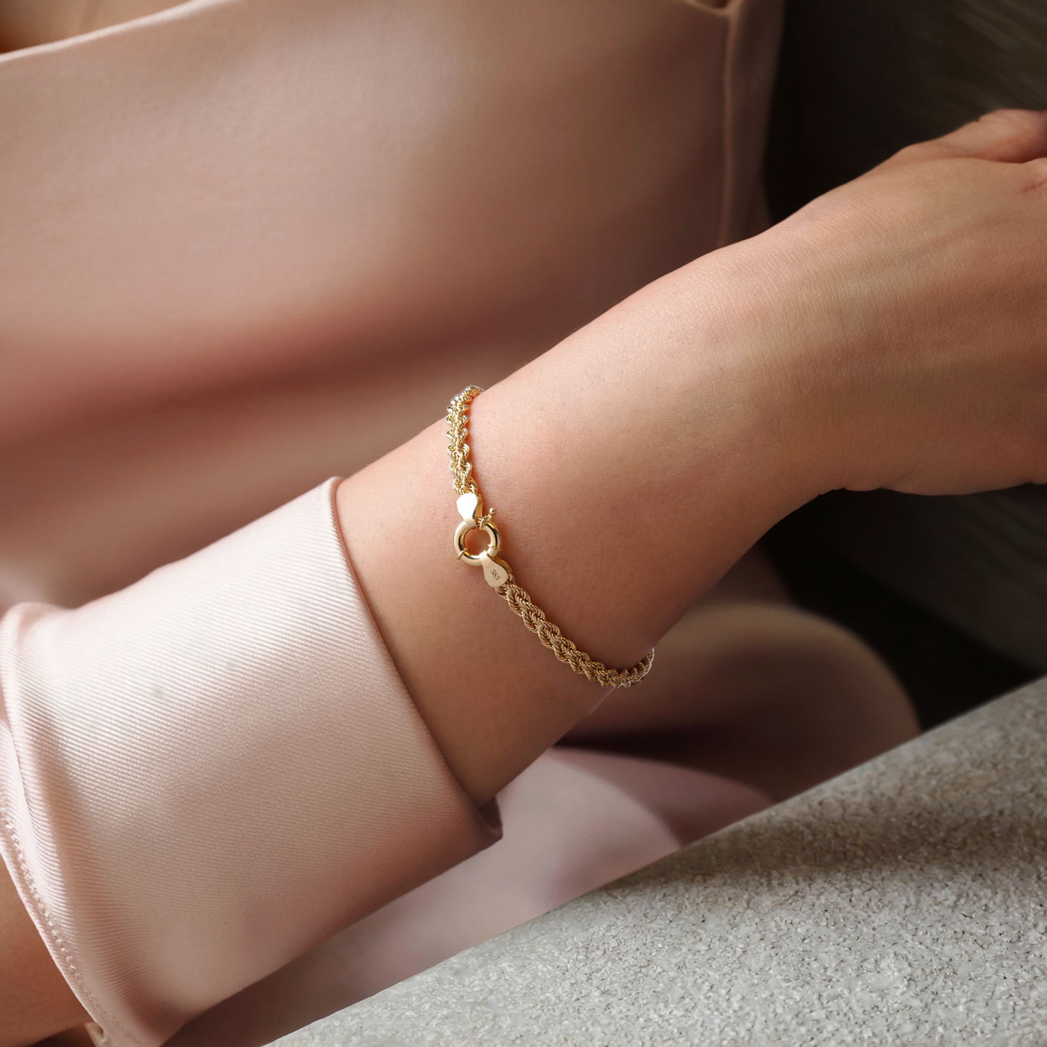 Rope Chain Bracelet 14K Gold