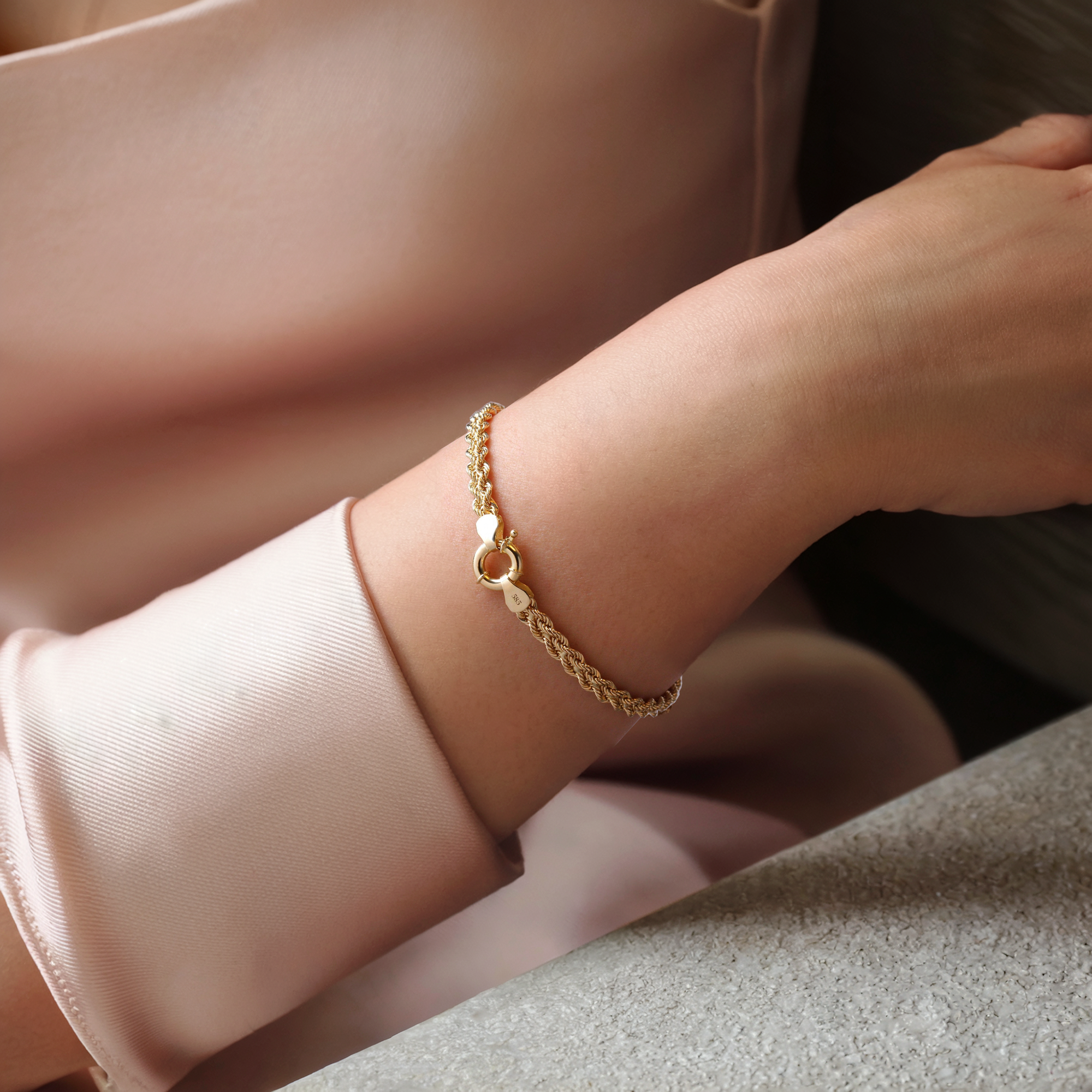 Rope Chain Bracelet 14K Gold