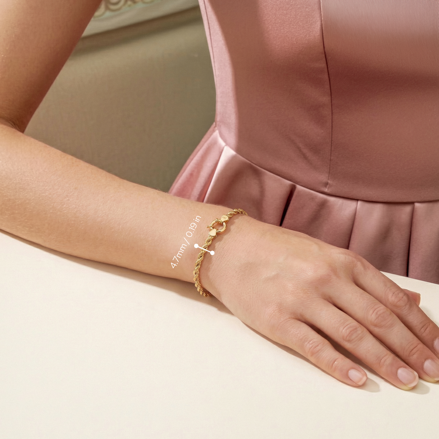 Rope Chain Bracelet 14K Gold