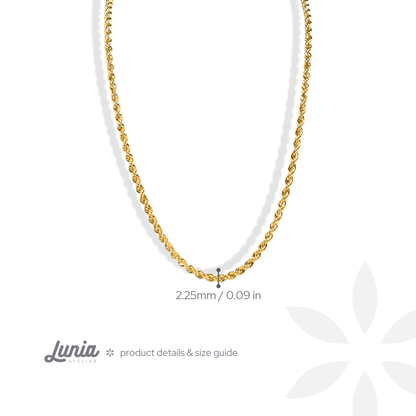 Rope Twist Chain Necklace 14K Gold
