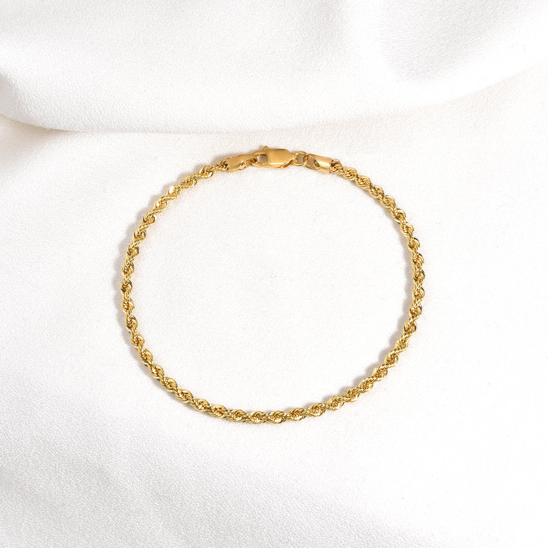 Rope Twist Chain Bracelet 14K Gold		