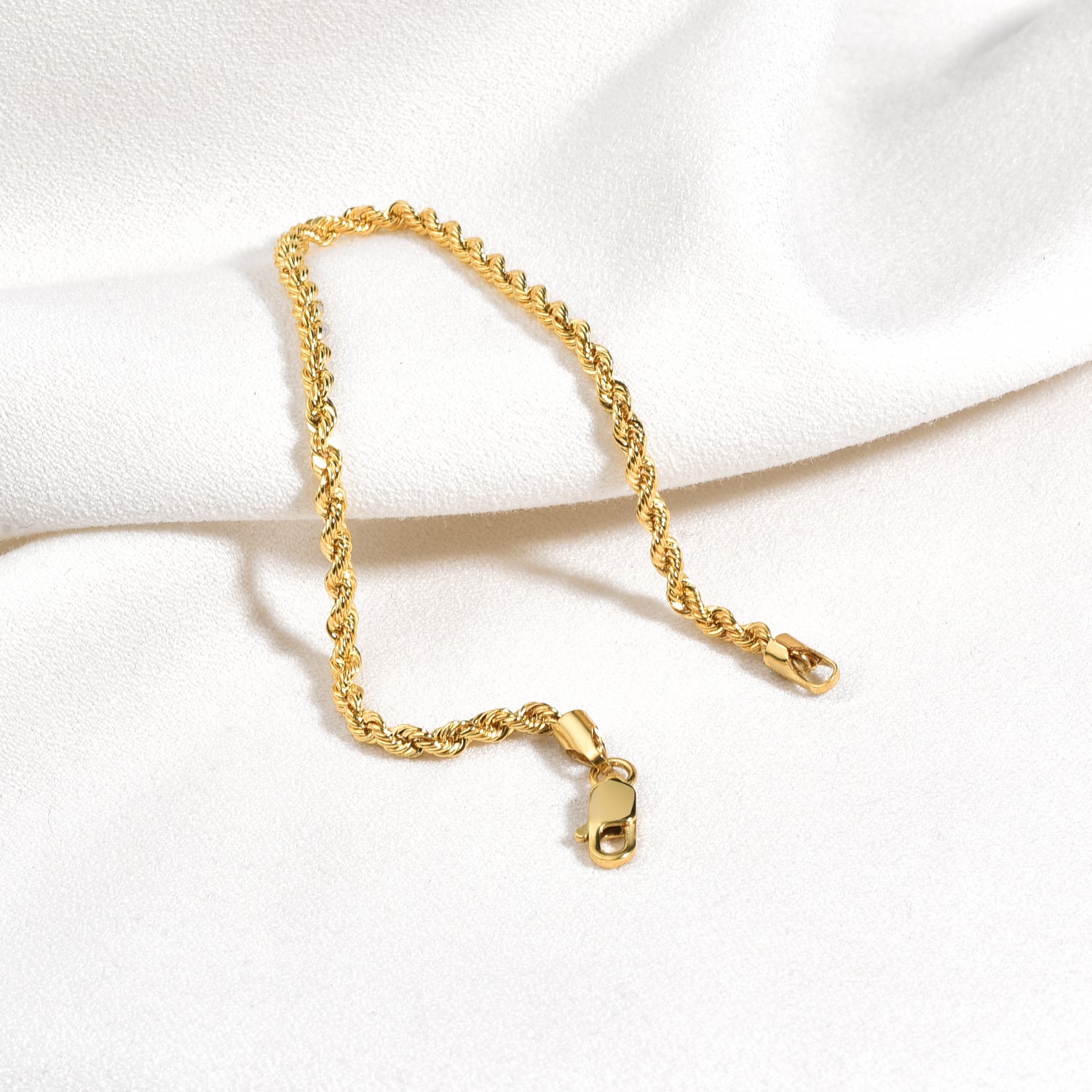 Rope Twist Chain Bracelet 14K Gold