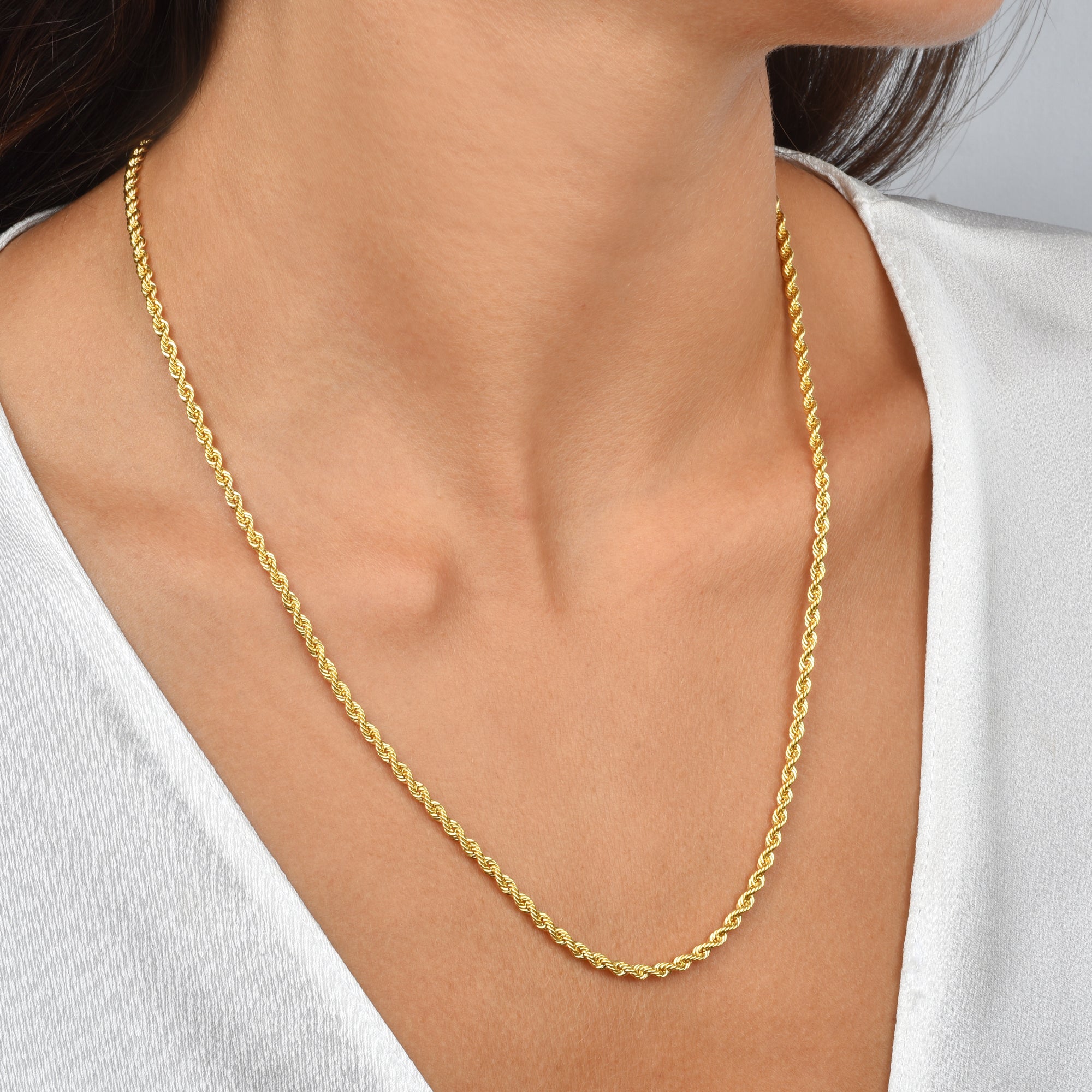 Triple Twisted Rope Gold Necklace