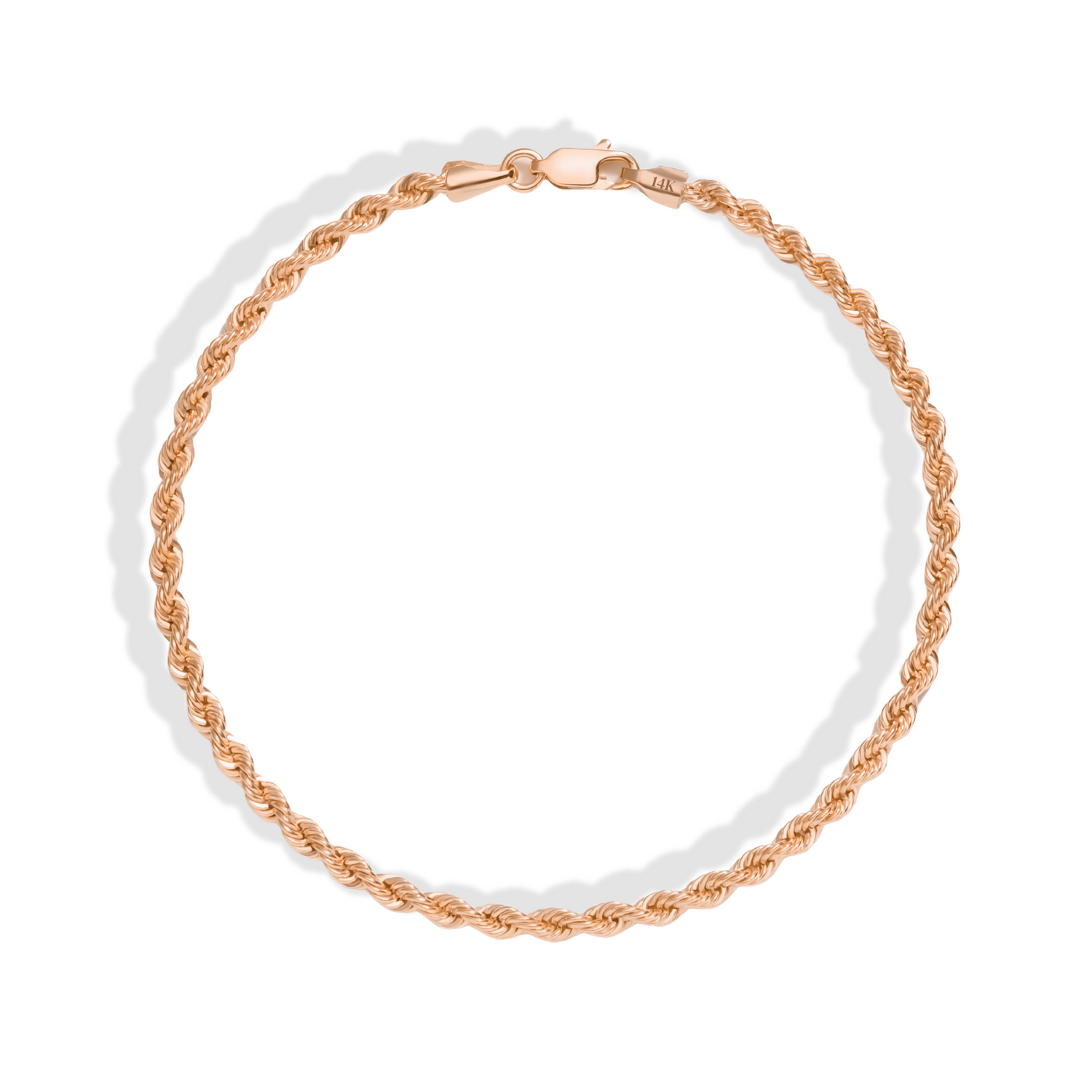 Rope Twist Chain Bracelet 14K Gold