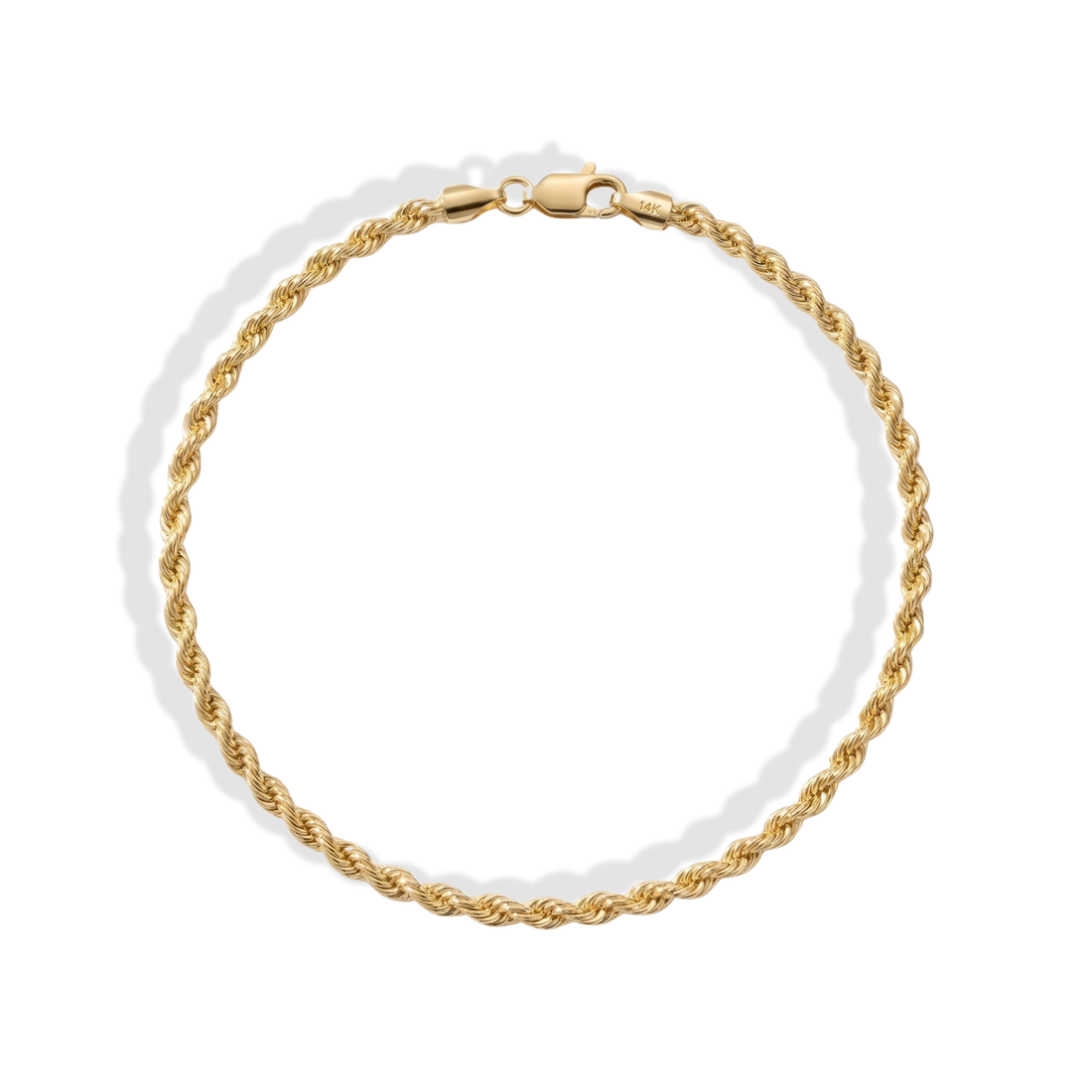 Rope Twist Chain Bracelet 14K Gold