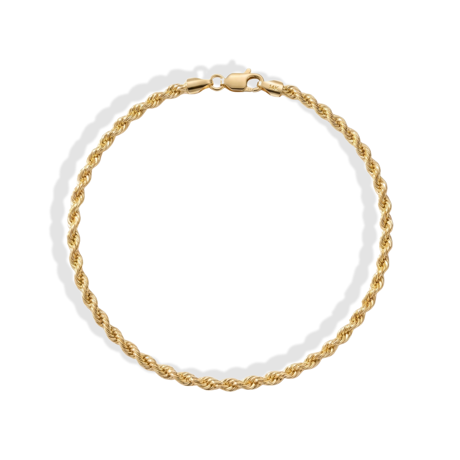 Rope Twist Chain Bracelet 14K Gold