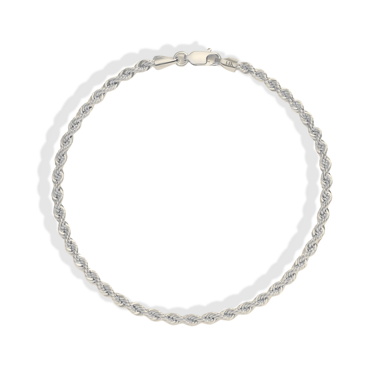 Rope Twist Chain Bracelet 14K Gold