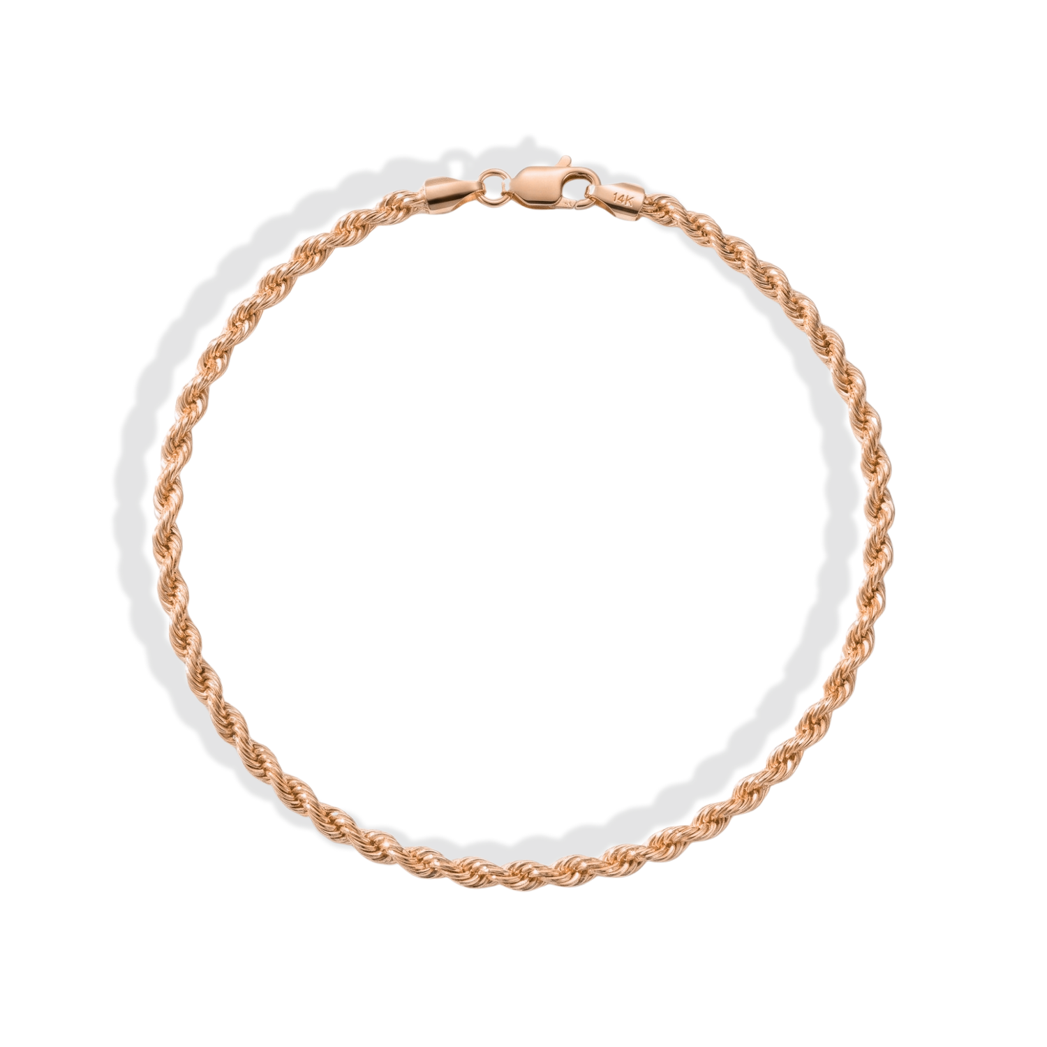 Rope Twist Chain Bracelet 14K Gold