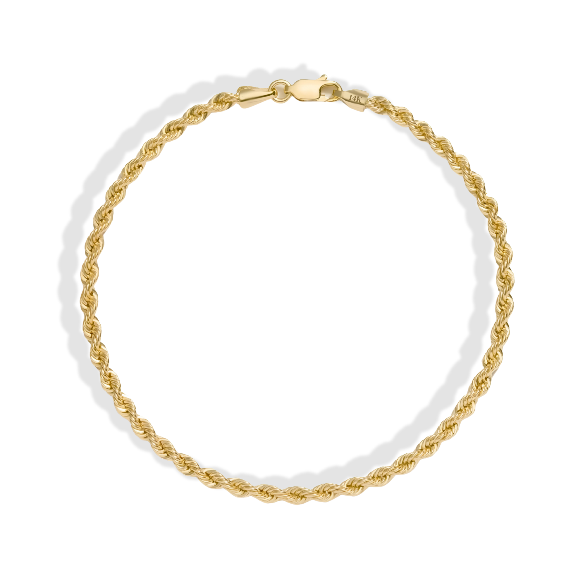 Rope Twist Chain Bracelet 14K Gold