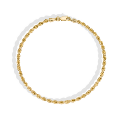 Rope Twist Chain Bracelet 14K Gold