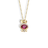 Hand crafted Rubby pendant rabbit necklace made in elegant 14K gold and silver finish
