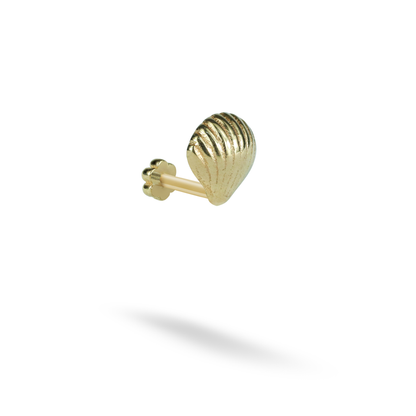 Sea Shell Flatback Ear Piercing 14K Gold