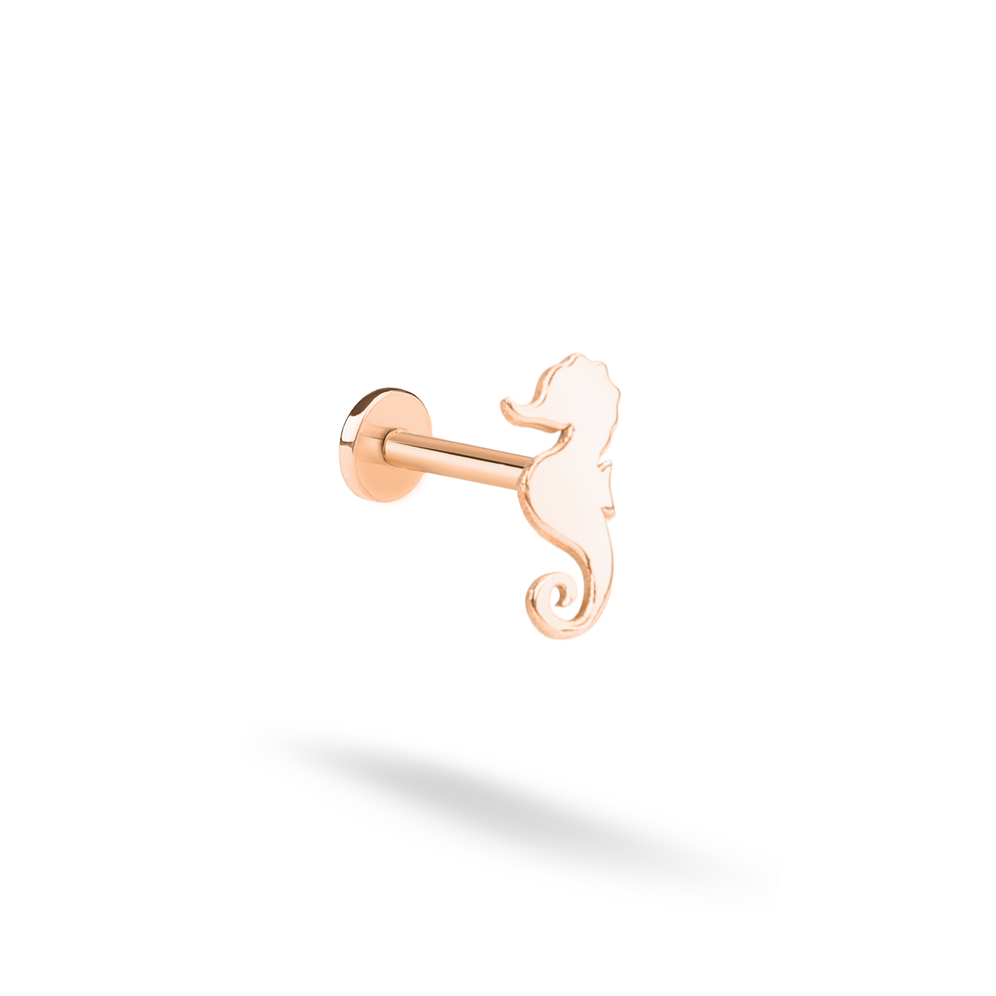 Seahorse Flatback Ear Piercing 14K Gold