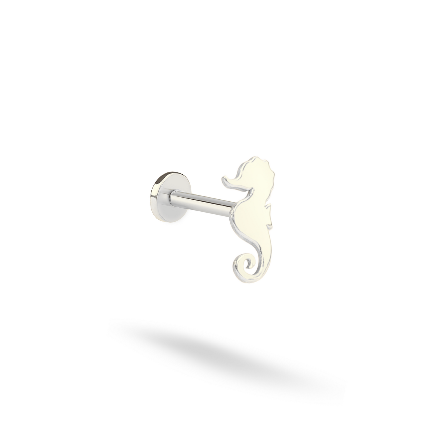 Seahorse Flatback Ear Piercing 14K Gold