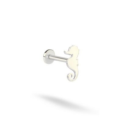 Seahorse Flatback Ear Piercing 14K Gold