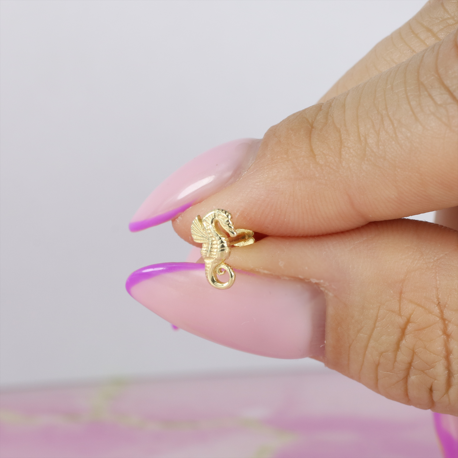Seahorse Flatback Ear Piercing 14K Gold