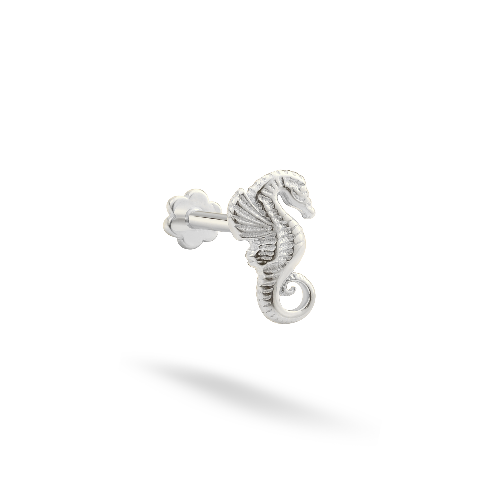 Seahorse Flatback Ear Piercing 14K Gold