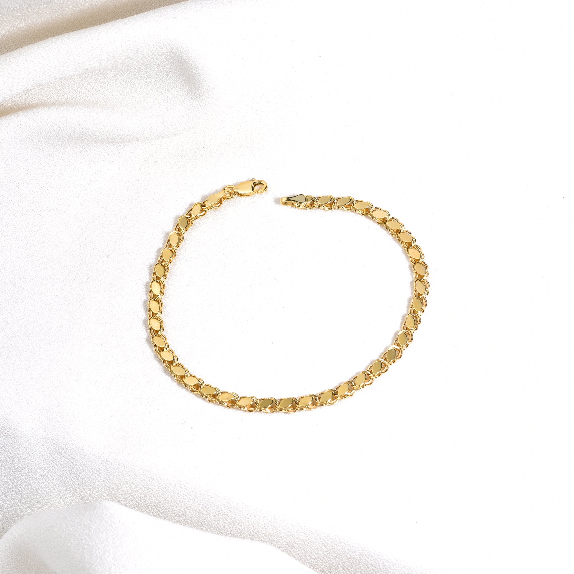 Sequin Chain Bracelet 14K Gold		