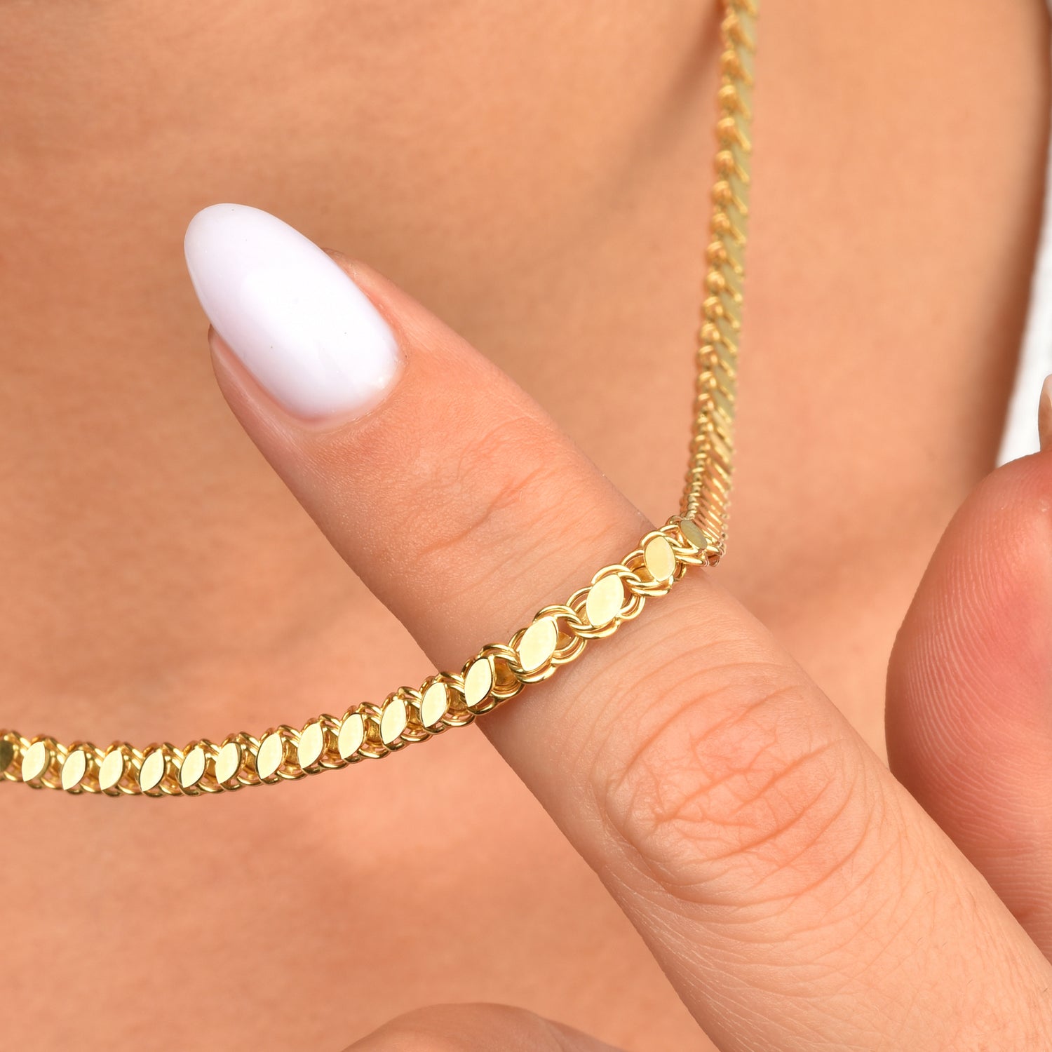 Sequin Chain Necklace14K Gold