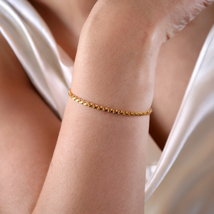 Sequined Mirror Sparkle Bracelet 14K Gold
