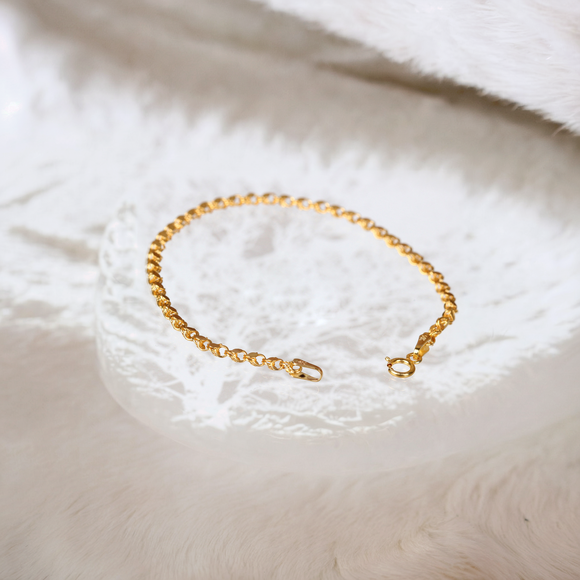 Sequined Mirror Sparkle Bracelet 14K Gold
