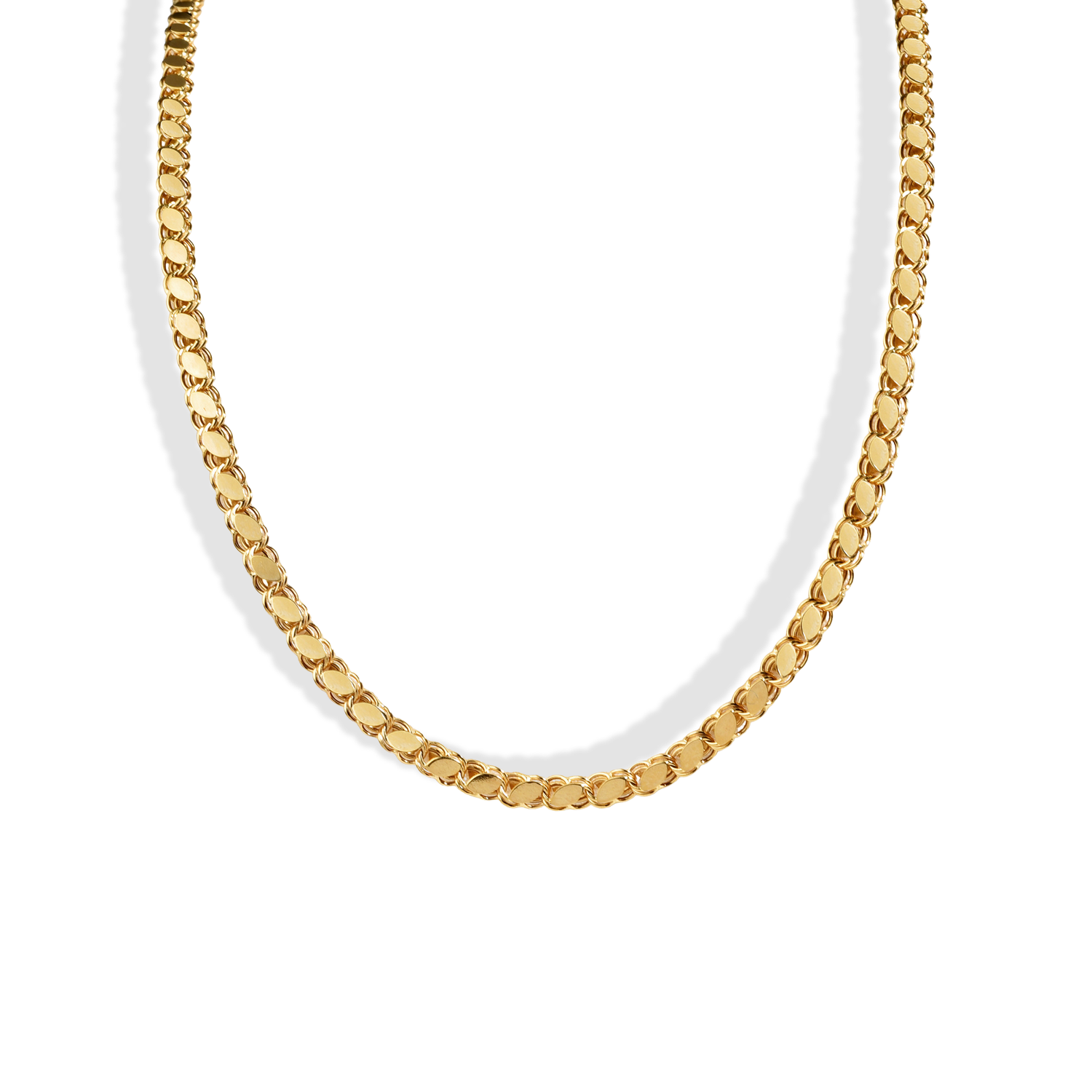 Sequined Mirror Sparkle Necklace 14K Gold		