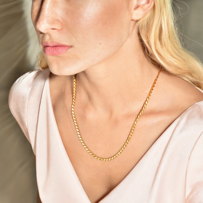 Sequin Chain Necklace 14K Gold