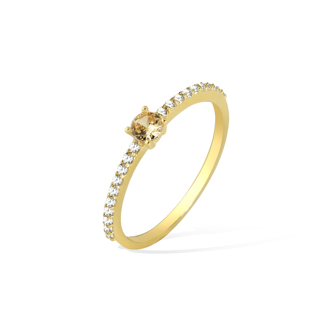 Serial Yellow Diamond Ring 14K Gold