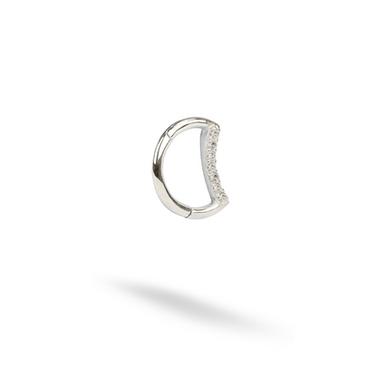 Seven Stones Hoop Ear Piercing 14K Gold