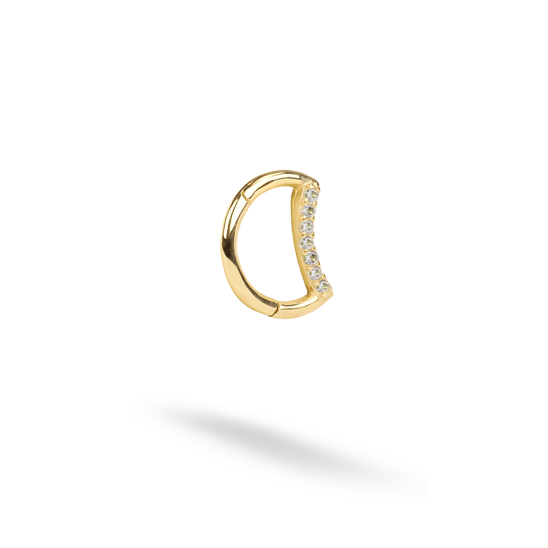 Seven Stones Hoop Ear Piercing 14K Gold