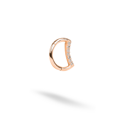 Seven Stones Hoop Ear Piercing 14K Gold