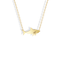Shark Pendant Necklace in 14K yellow gold, streamlined from pointed nose to forked tail