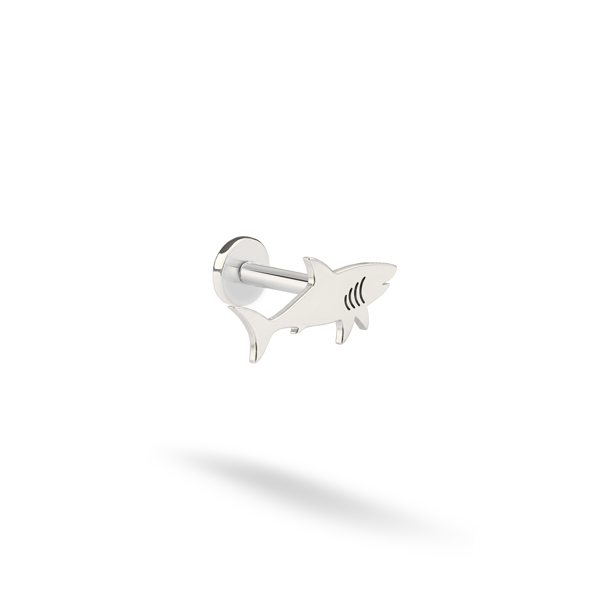 Shark Flatback Ear Piercing 14K Gold / Silver